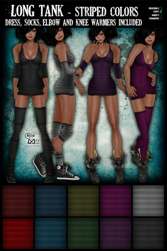.:A&M:. Long Tank - Striped Black