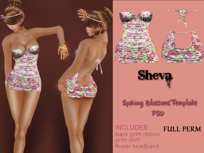 ***Sheva***Spring Blossoms Template PSD TGA Full Perm
