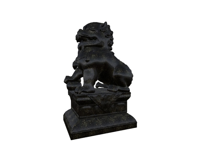 Lion Chinese Pillar Black Marble