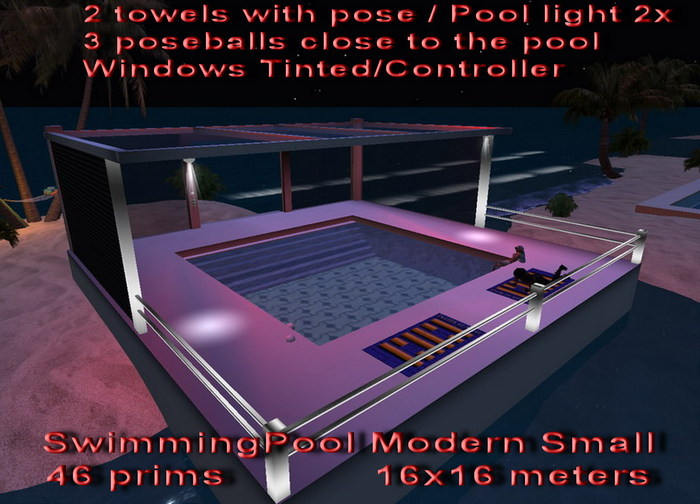 Swimming Pool Modern Small  16x16 Meters  46 Prims