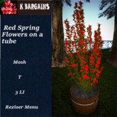 *KB* Spring Red Flowers on wislade tube Boxed