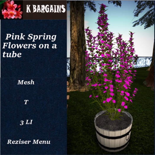 *KB* Spring Pink Flowers on wislade tube Boxed