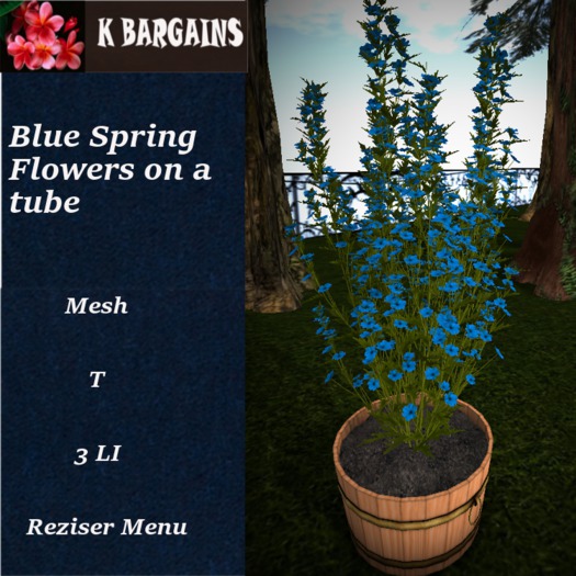 *KB* Spring Blue Flowers on wislade tube  Boxed