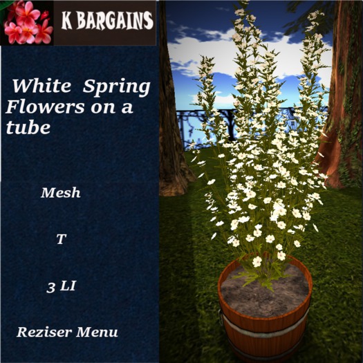 *KB* Spring White Flowers on wislade tube Boxed