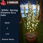 *KB* Spring White Flowers on wislade tube Boxed