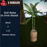 *KB* Tall Palm in Iron Stand Boxed
