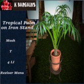 *KB* Tropical Palm in Iron Stand Box
