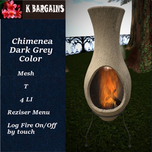 *KB* Chimenea Dark Grey Color Boxed