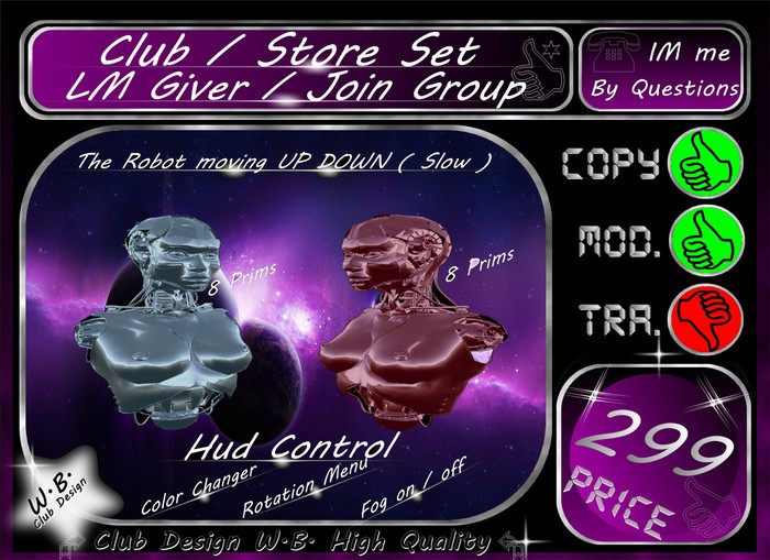 * Club Set * Robot Bust * ( LM Giver / Join Group )