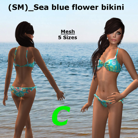(SM)_Sea blue flower bikini