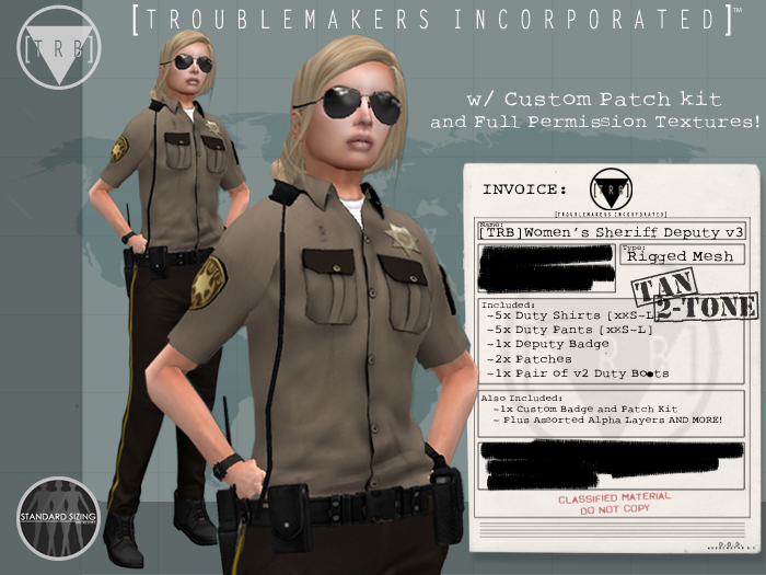 [TRB] Women's Sheriff Deputy v3: Tan 2 Tone