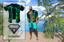 Hawaii Unbuttoned Short Sleeve Shirt  Turquoise