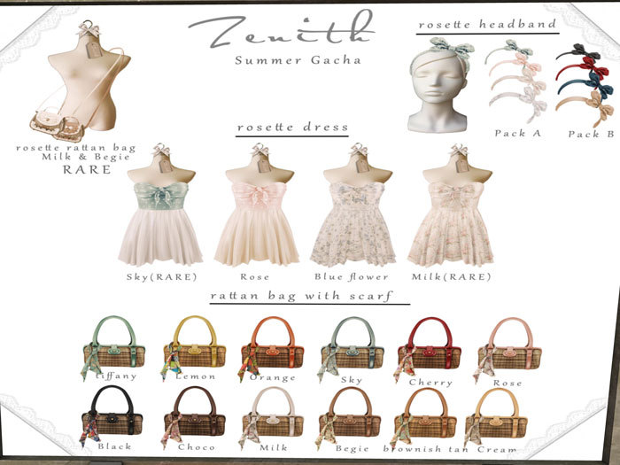 =Zenith=rattan bag with scarf (Milk)
