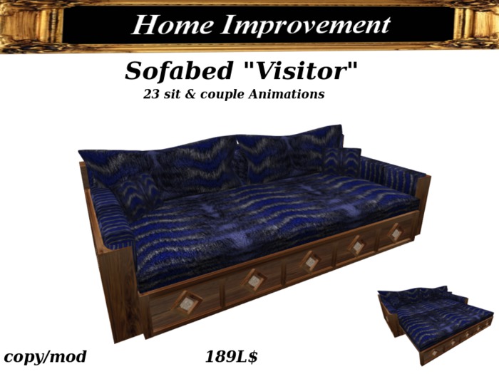 Sofabed "Visitor" Fur Blue