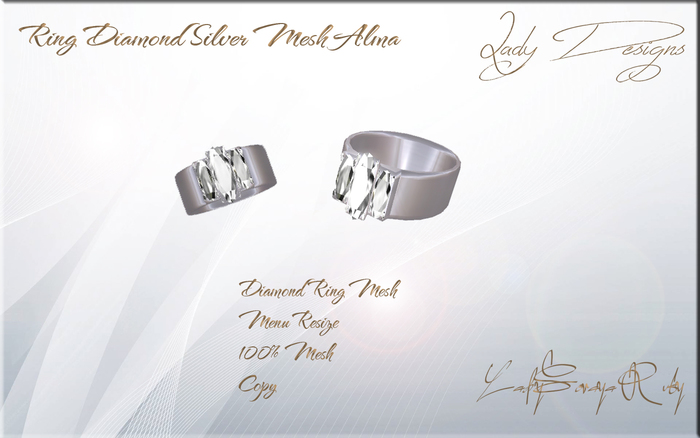 Lady Designs - Ring Diamond Silver Mesh Alma