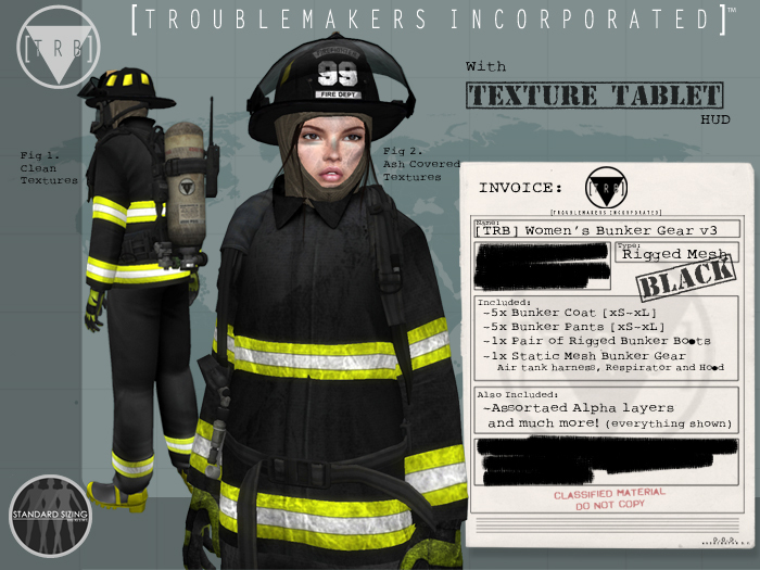 [TRB] Women's Bunker Gear v3: Black