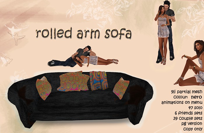 :FA: Rolled arm sofa [nero] [PG]