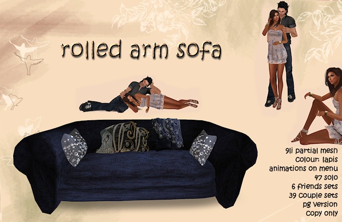 Rolled arm sofa [lapis] [PG]