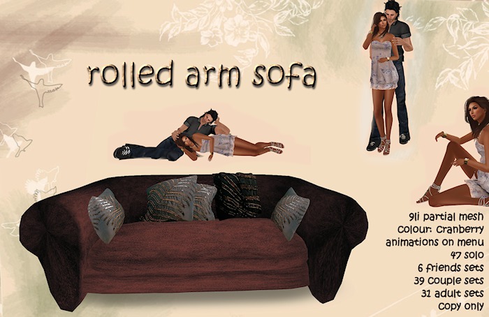 :FA: Rolled arm sofa [nero] [PG]