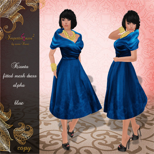 Kianta fitted mesh dress blue