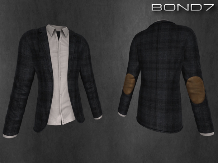 *BOND7* Oxford Jacket (Tweed Navy/Tan: HUD)