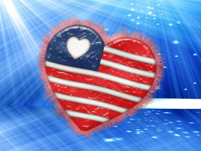 USA Heart - Frilly Red