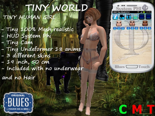 ♫ Blues Touch ♫ TINY WORLD Girl Human with HUD