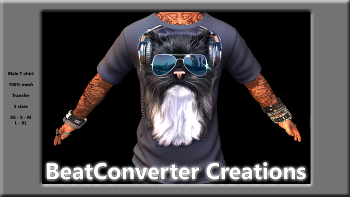 DJ Cat Blue Mens T-Shirt