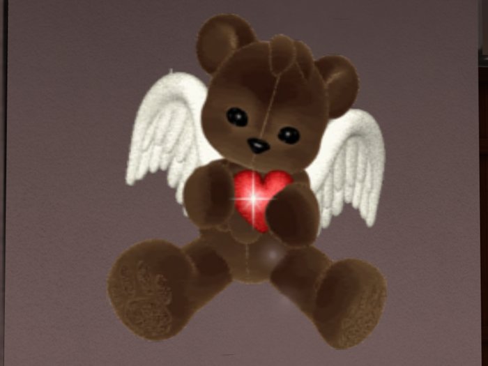 Angel Bear with Blinking Heart