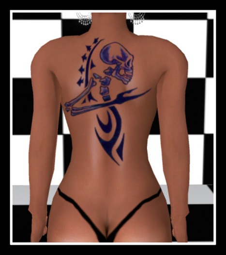 S&B Tattoo Creation Blue Tribal Skeleton