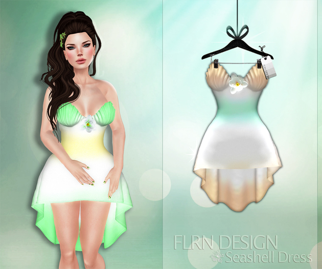 Seashell Dress Orange&Mint