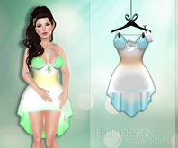 Seashell Dress Turquoise&Salmon