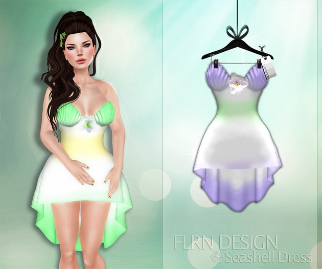 Seashell Dress Purple&Green