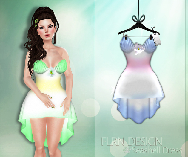 Seashell Dress Navy&Pink