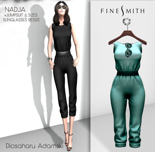 FINESMITH  NADJA aqua- jumpsuit & sunglasses