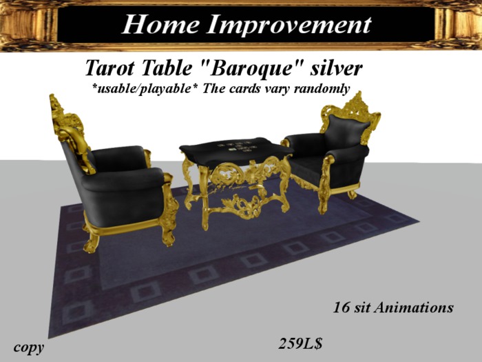 Tarot Table Baroque gold