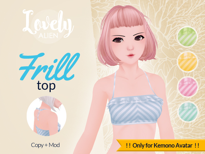 Frilly Top - Pastel Colors - For Kemono Avatar