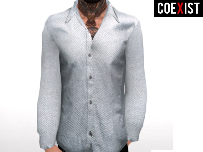 :COEXIST: L. Sleeve Button Up White