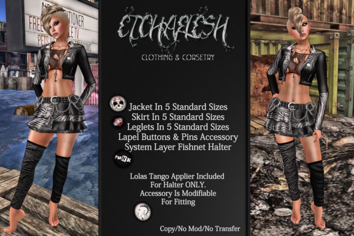 [Etchaflesh] Half N Half Thigh High Warmers Set