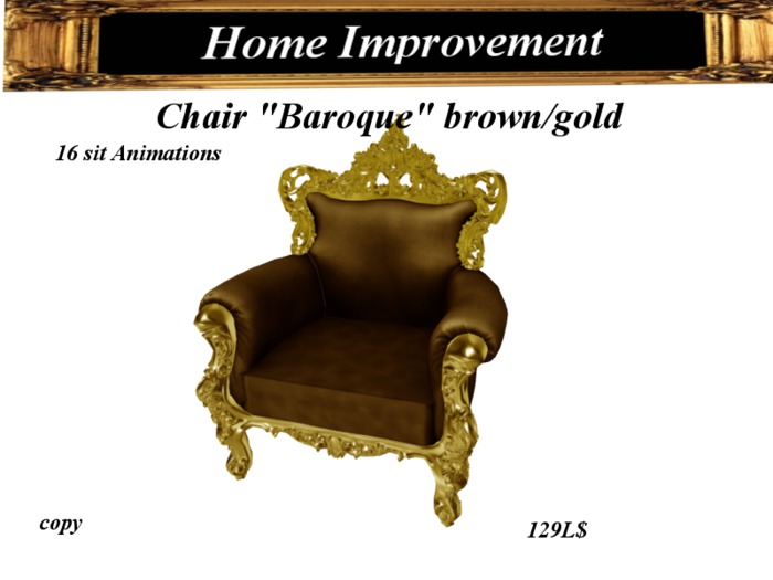 Chair "Baroque" brown/gold Box