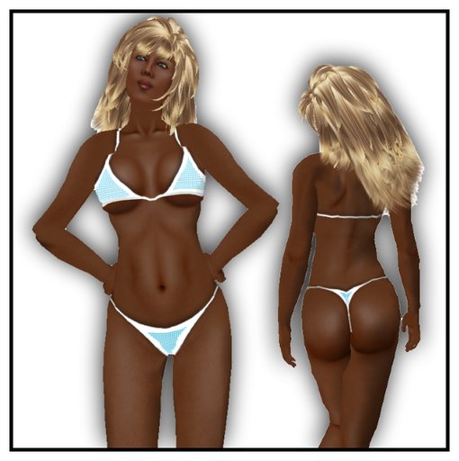 Blue and White Bikini 