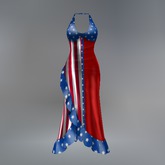 Red Patriotic Mesh Evening Dress box