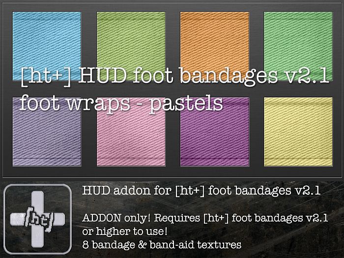 [ht+] HUD ADDON foot wraps - pastels for foot bandages v2.1