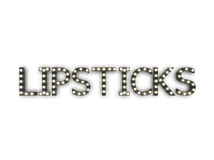 [Px] "LIPSTICKS" Illuminated Light Bulbs Sign