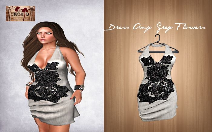 Dress Amy Grey Flower
