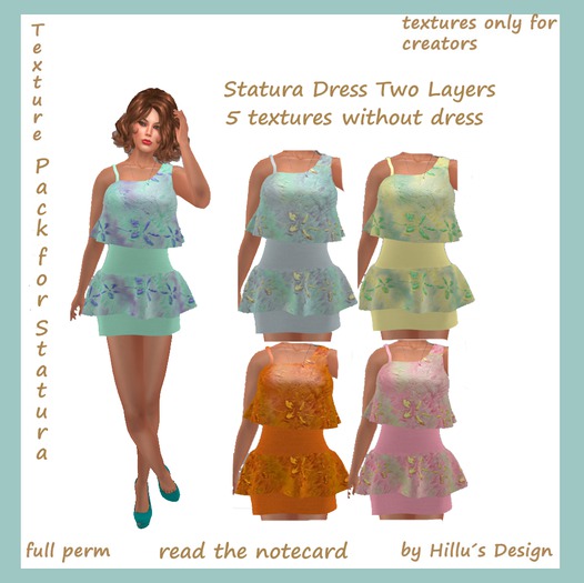 5 quality full perm textures for Statura dress two layers