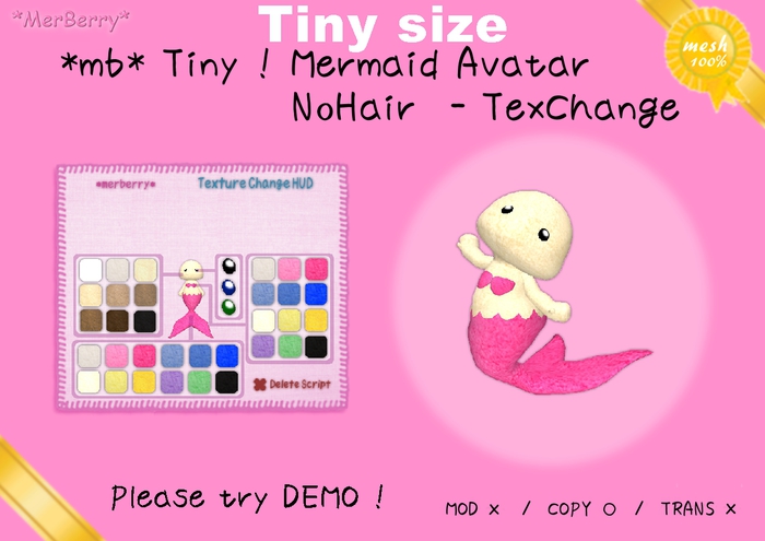 *mb* Tiny ! Mermaid Avatar NoHair - TexChange