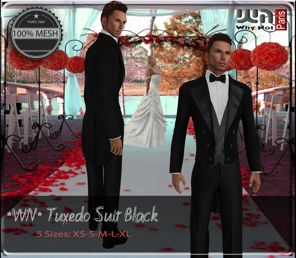 *WN* Tuxedo Suit Black - BLACK - 