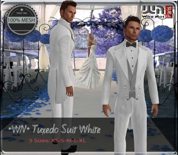 *WN* Tuxedo Suit Black - WHITE -