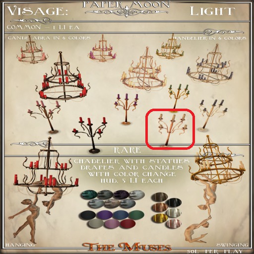 *pm* Visage: Light - Copper Candelabra (HUD 6 colors candles)